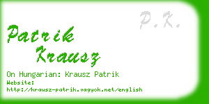 patrik krausz business card